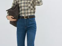 Прямые утеплённые джинсы, Синий