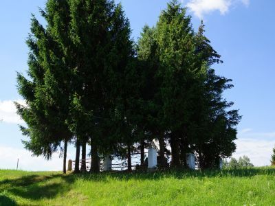 Братская могила воинов Советской Армий, погибших в 1944 г. Здесь же похоронен Яковлев Алексей Трофимович (1920 - 1944), Герой Советского Союза