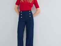 Джемпер поло в рубчик, Красный