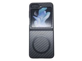 Чехол-накладка Raigor Inverse MagSafe Scott Plus Series для Samsung Galaxy Z Flip 5 карбоновый (черно-серый)