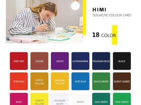 Набор гуаши HIMI 18 цветов, желтый