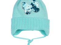 Шапка вязаная с помпоном для девочки