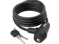 Велозамок M-wave ACME, комплект ключей, трос 8x1500 мм (черный)