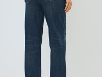 Прямые джинсы с высокой посадкой, Синий