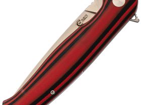 Нож складной Амур, сталь AUS10, рукоять G-10 черно-красная