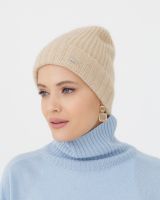 Шапка из кашемира 04217 бежевая