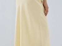 Прямая макси-юбка с эластичным поясом, Желтый