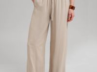 Легкие брюки-палаццо с эластичным поясом