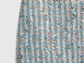 Юбка мини из твида, Зеленый