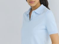 Базовый джемпер поло с коротким рукавом, Голубой