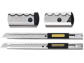 Нож OLFA с выдвижным лезвием 9 мм корпус из нержавеющей стали