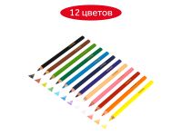 Набор карандашей цветных Гамма "Мультики" 12 цв., утолщ., заточен., картон, европодвес