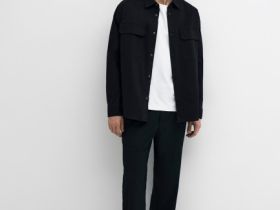 Рубашка-куртка из твила, Черный