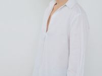 Рубашка из хлопка с рукавом 3/4, Белый