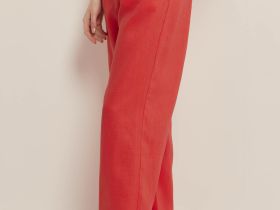 Брюки прямого кроя с добавлением льна