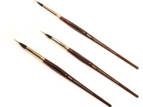 Кисть белка микс/имитация колонка №5 лайнер с резервуаром Pinax "Poseidon 812" короткая ручка