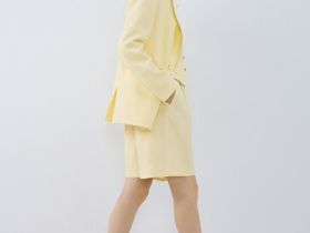 Шорты со складками, Желтый