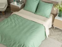 Постельное белье Smoke green & Cream