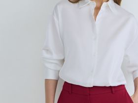 Блузка из сатина, Белый