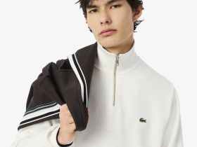 Мужская толстовка Lacoste на молнии с высоким воротом