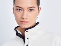 Толстовка с контрастной отделкой и воротником-стойкой