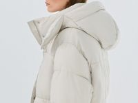 Утеплённая куртка с капюшоном, Бежевый