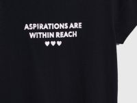 Футболка с принтом для девочек, Черный