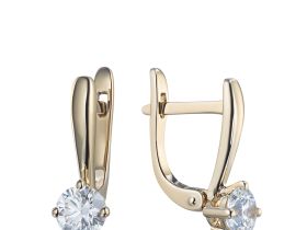 Серьги из желтого золота с бриллиантами э0301сг04200689