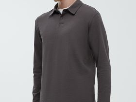 Поло с длинным рукавом из хлопка