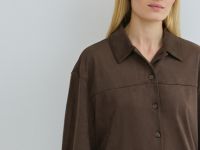 Рубашка из искусственной замши, Коричневый