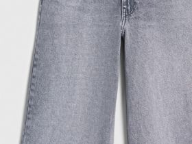Ультраширокие джинсы с высокой посадкой, Серый