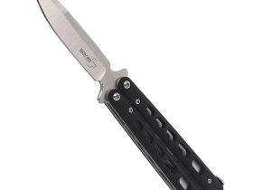 Складной нож Boker Plus Balisong 06EX002, Satin Finish 440C Steel, рукоять стеклотекстолит G-10, чёрный