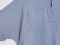 Платье из льна с коротким рукавом и поясом