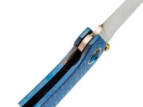 Складной нож Assassin knives Argo 2.0, сталь M398, рукоять титан, синий