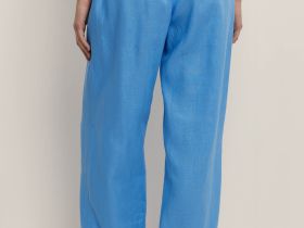 Брюки прямого кроя с добавлением льна