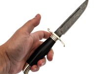 Нож Финка НКВД, сталь дамаск, мельхиор, рукоять граб