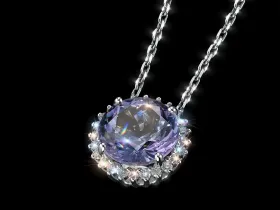 Подвеска из белого золота с танзанитом э4760пд03210411