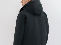 Утеплённая парка с капюшоном, Черный