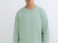 Вязаный джемпер из хлопка, Зеленый