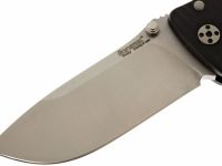 Нож складной LionSteel SR2A BS Mini, сталь Uddeholm Sleipner® Satin Finish, рукоять алюминий (Solid®), чёрный