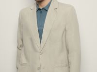 Однобортный пиджак с добавлением льна