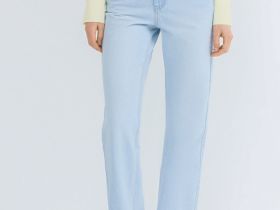 Прямые джинсы из плотного денима, Голубой