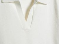 Джемпер с воротником-поло, Белый