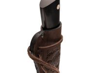 Нож Северный средний, сталь Х12МФ, черный граб, с окованным долом