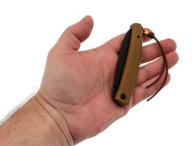 Складной нож Petrified Fish Patte, сталь 12C27, рукоять G10, tan