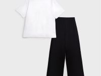 Комплект трикотажный для девочек: фуфайка (футболка), брюки