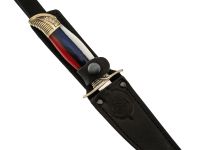 Финка НКВД, сталь 95х18, мельхиор, акрил триколор