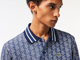 Мужское поло Lacoste классического кроя с монограммой