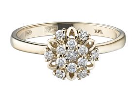 Классическое кольцо из желтого золота с бриллиантами э0301кц10170800