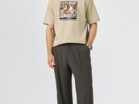 Футболка с арт-принтом, Бежевый
